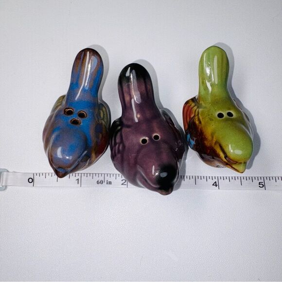 Colorful Ceramic Bird Salt & Pepper Figurines - Picture 5 of 5